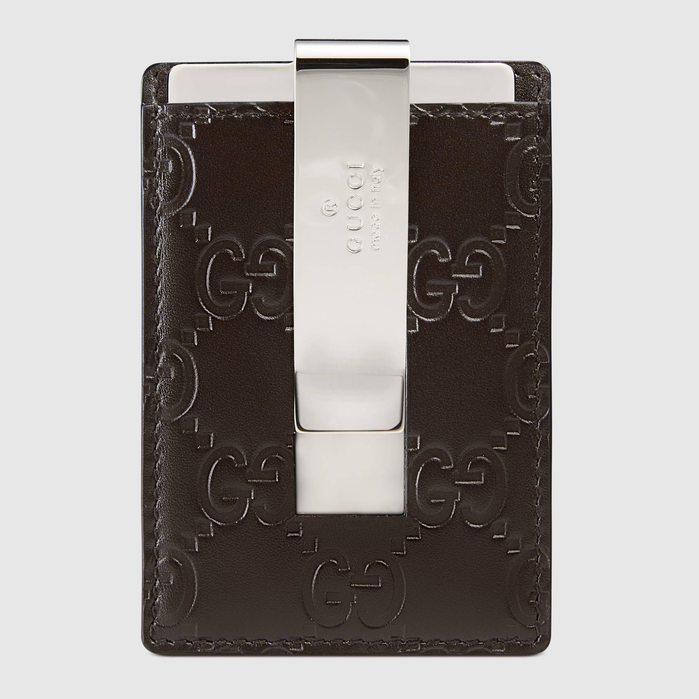 Gucci Signature Money Clip in Brown for Men Lyst